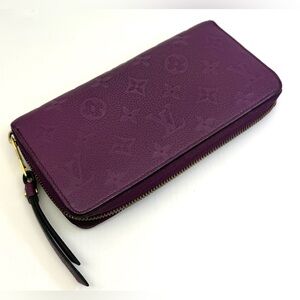Authentic Louis Vuitton Monogram Amplant  Zippy Wallet Empreinte Leather M60569